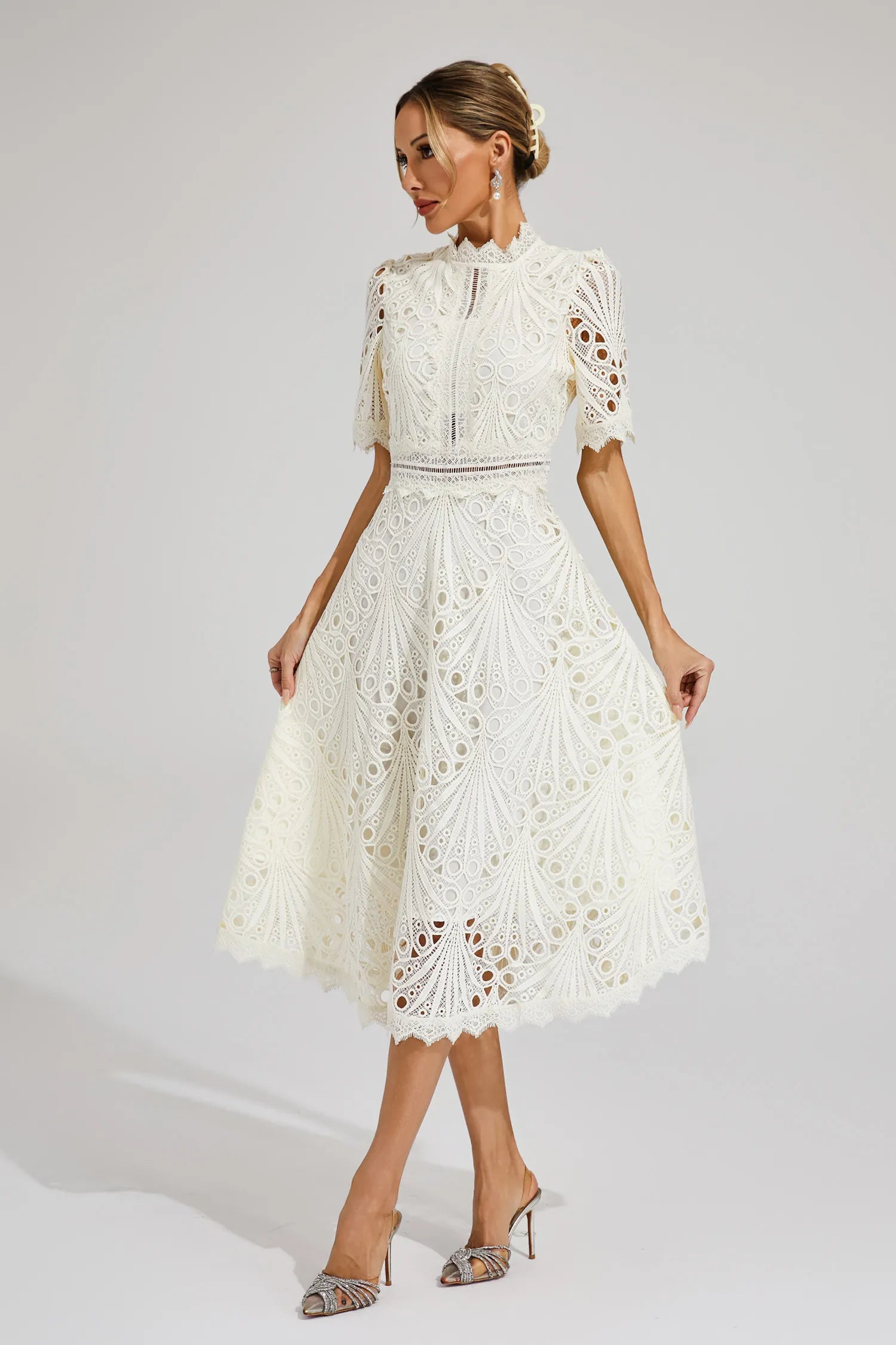 Aviana - Women's Elegant Lace Midi Dress - photo 2