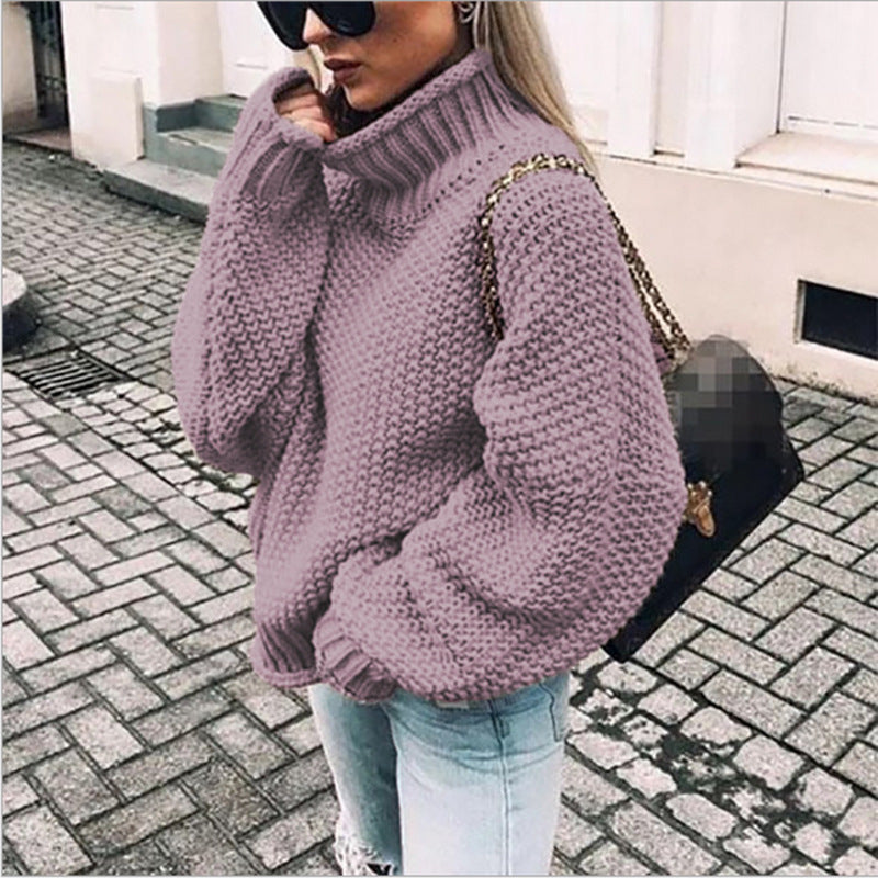 Bella - Maglione dolcevita a maglia grossa da donna