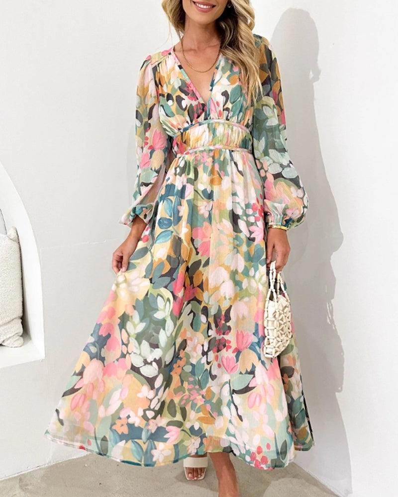 Taylor - Rochie maxi florală pentru femei pentru petreceri în grădină