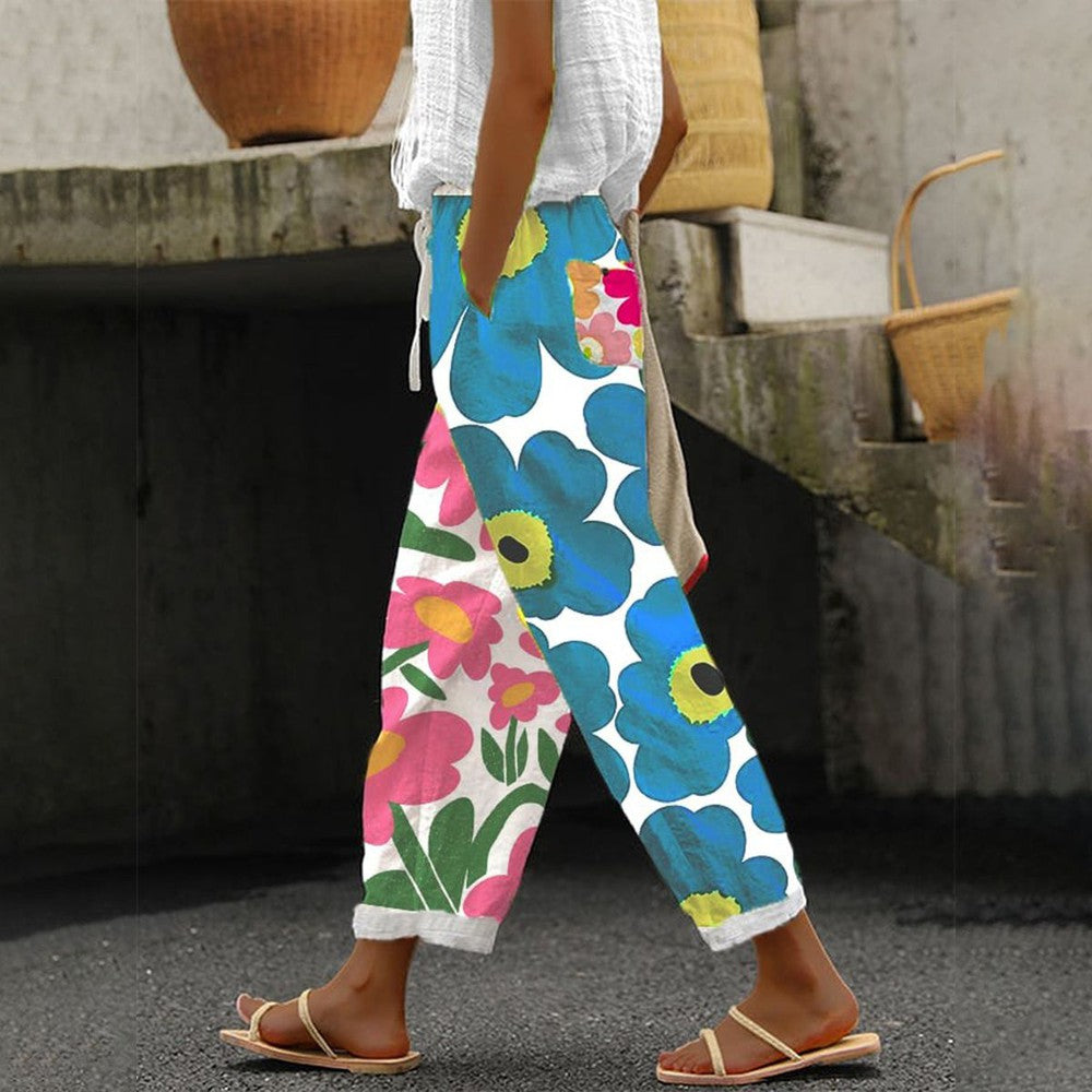 Halle - Pantaloni confortabili cu imprimeu floral