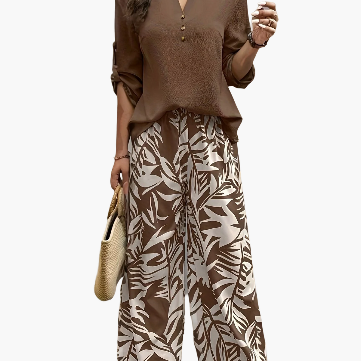 Women's Blouse and Palazzo Trouser Set