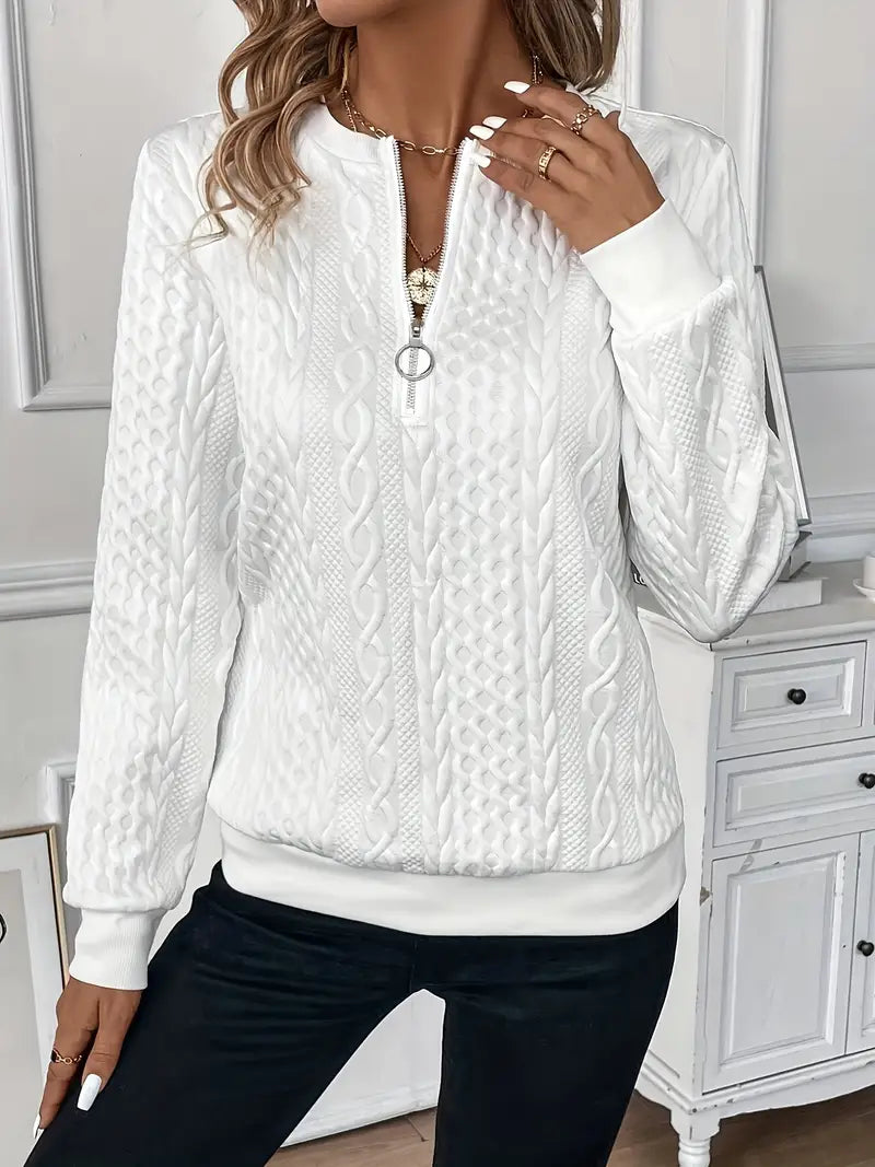 Maglione con cerniera da donna dal design elegante