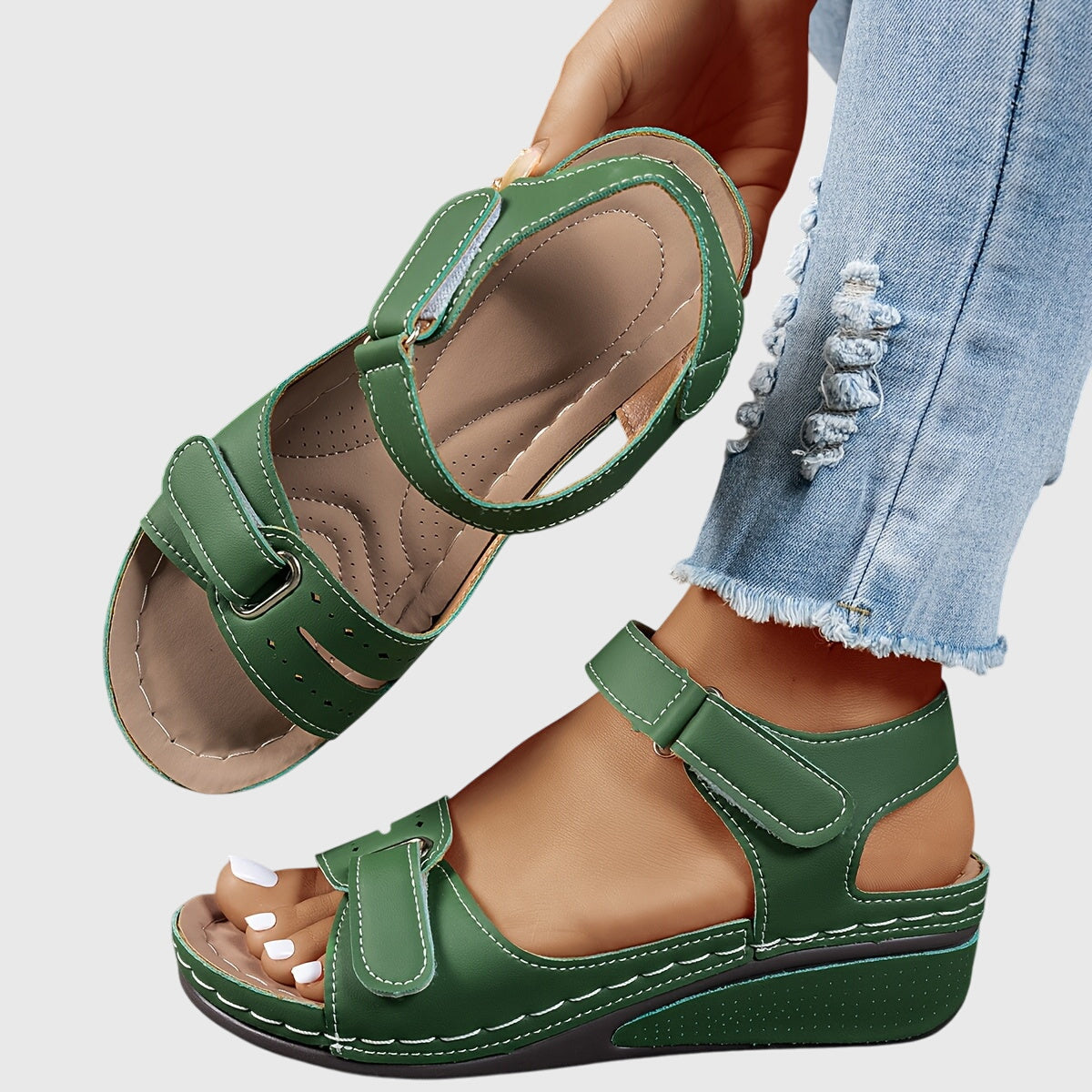 Crystal - Women's Comfortable Flat Sandals - photo 2