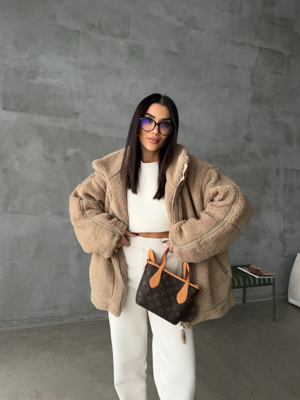 Ultra-Soft Oversized Sherpa Fleece Jacket Stylish for Cold Weather - photo 2