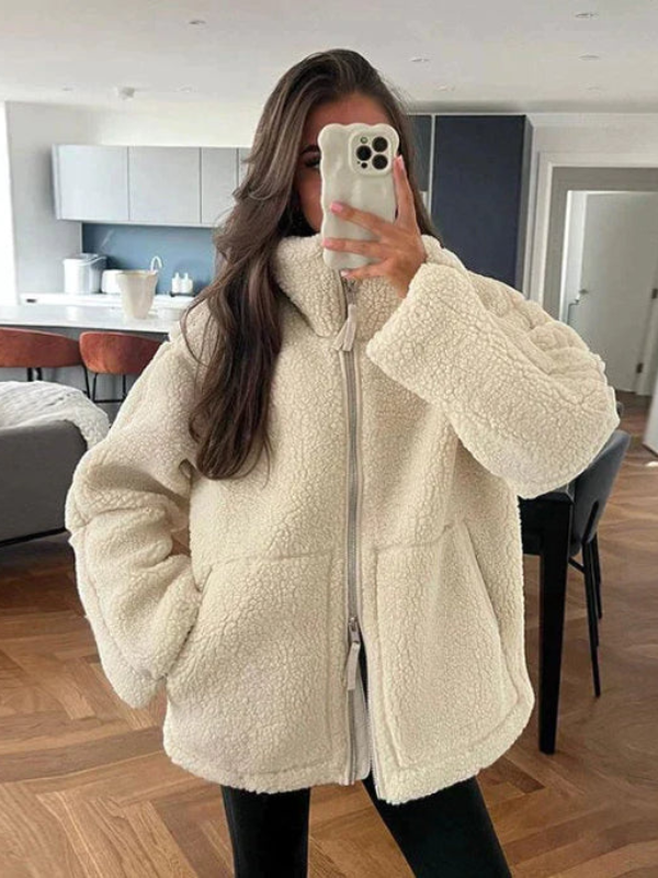 Ultra-Soft Oversized Sherpa Fleece Jacket Stylish for Cold Weather - photo 1