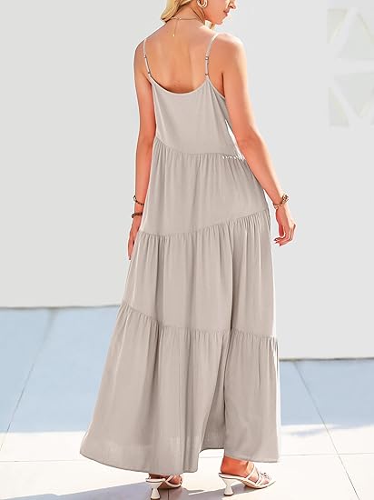 Women's Tiered Strappy Maxi Dress