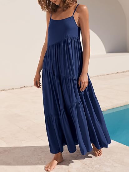 Women's Tiered Strappy Maxi Dress