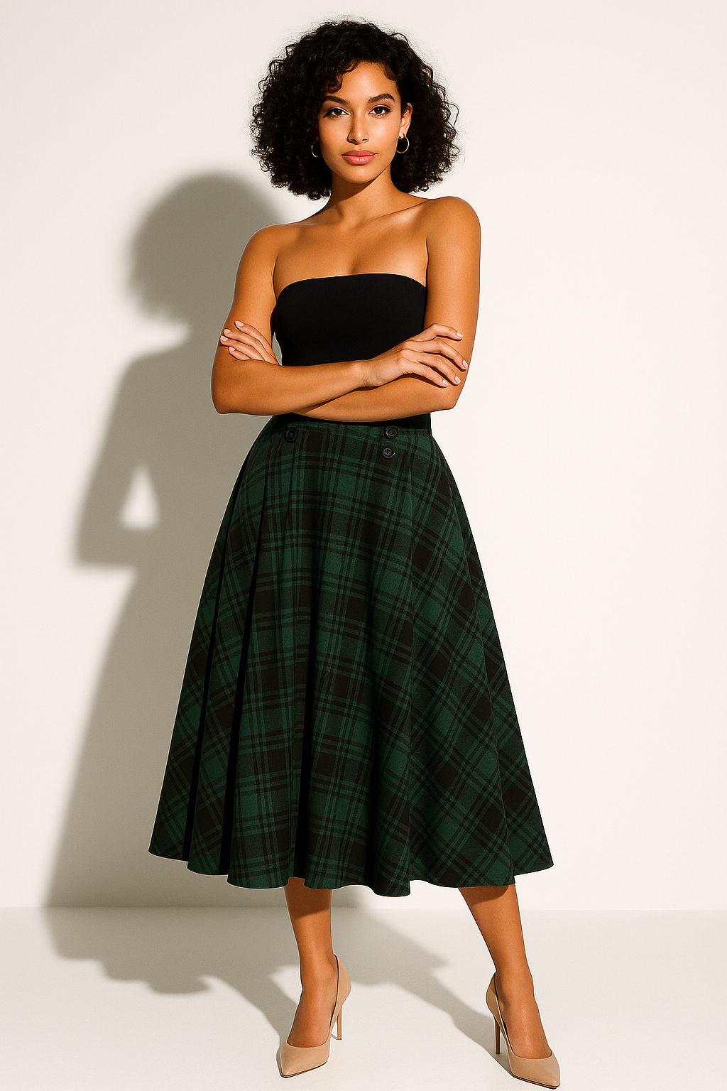 Women’s Plaid A-Line Midi Skirt - photo 3