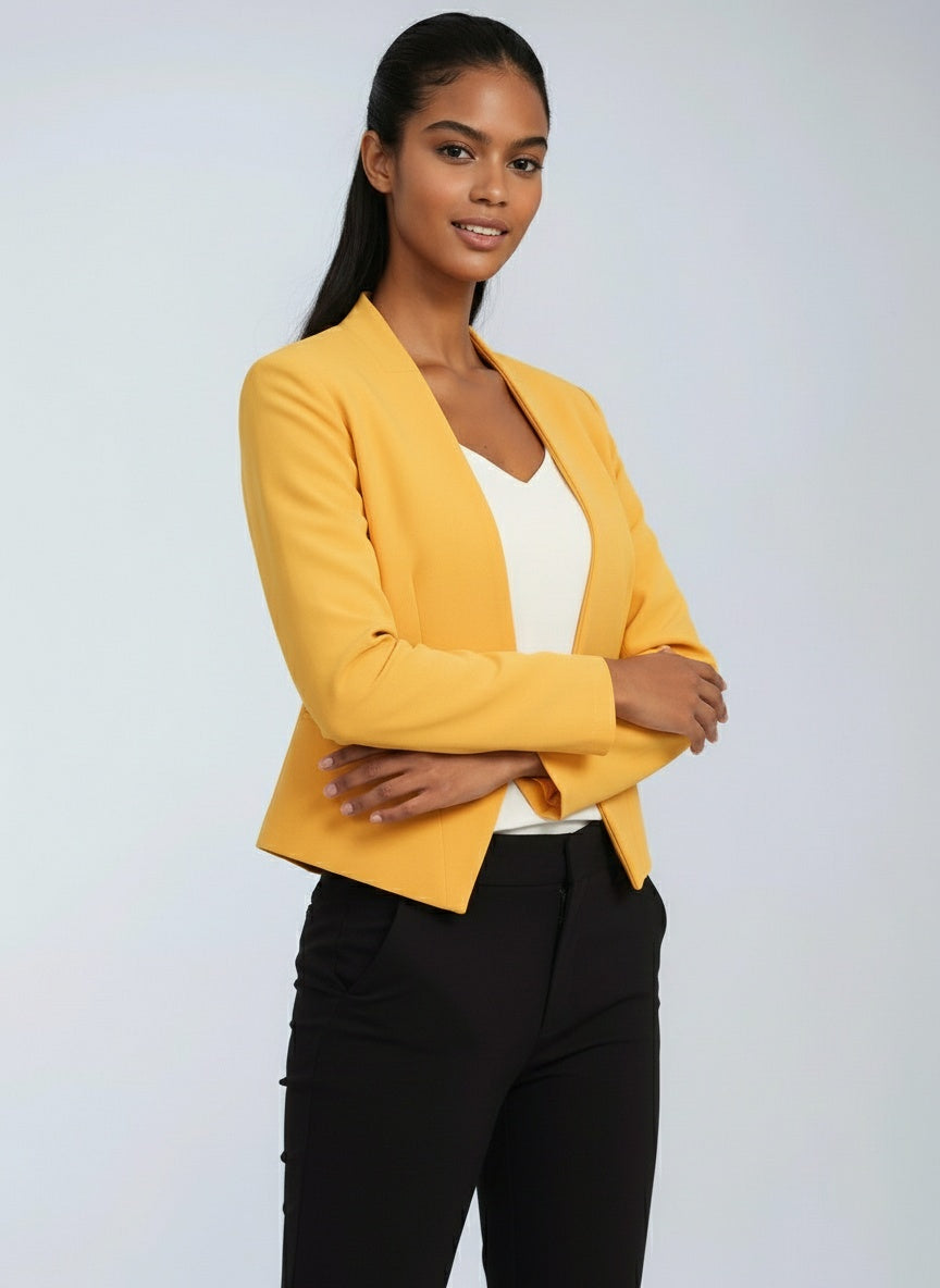 Dominika - Women's Cropped Blazer with Open Front