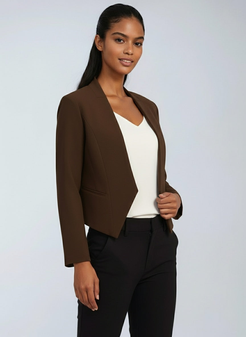 Dominika - Women's Cropped Blazer with Open Front