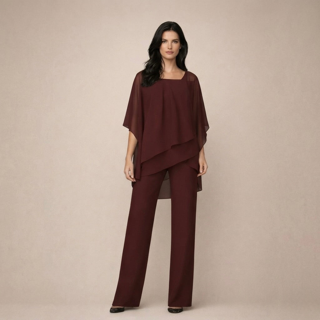 Women's Off-Shoulder Two-Piece Set with Wide-Leg Trousers - photo 5