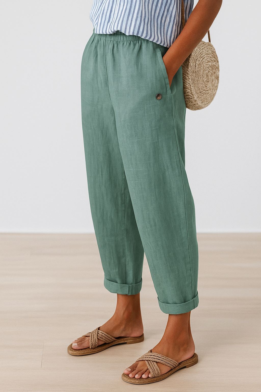 Women's Loose Fit Casual Pants with Side Pockets