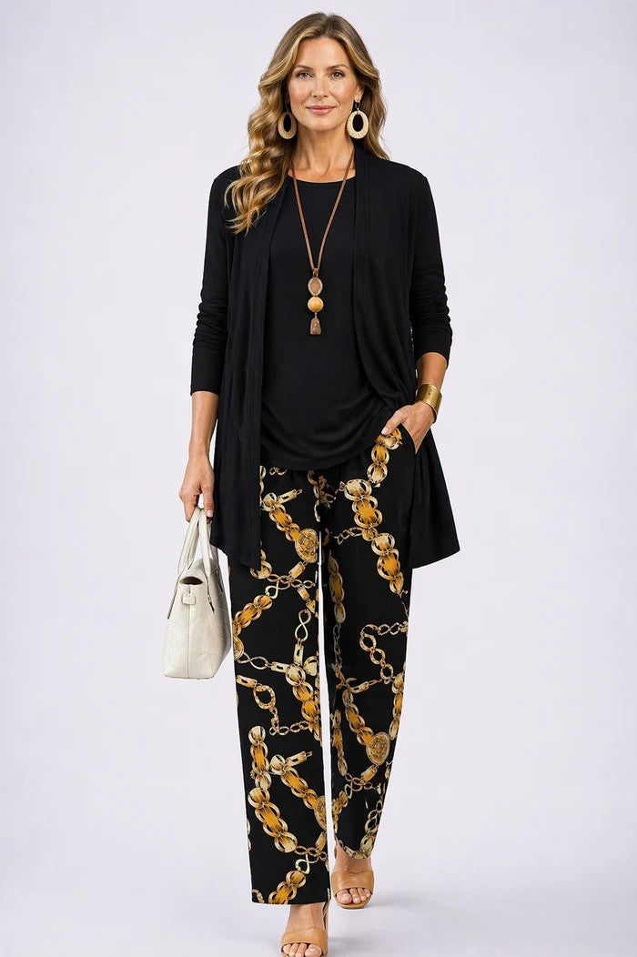 Women's Three-Piece Printed Set with Jacket and Pants