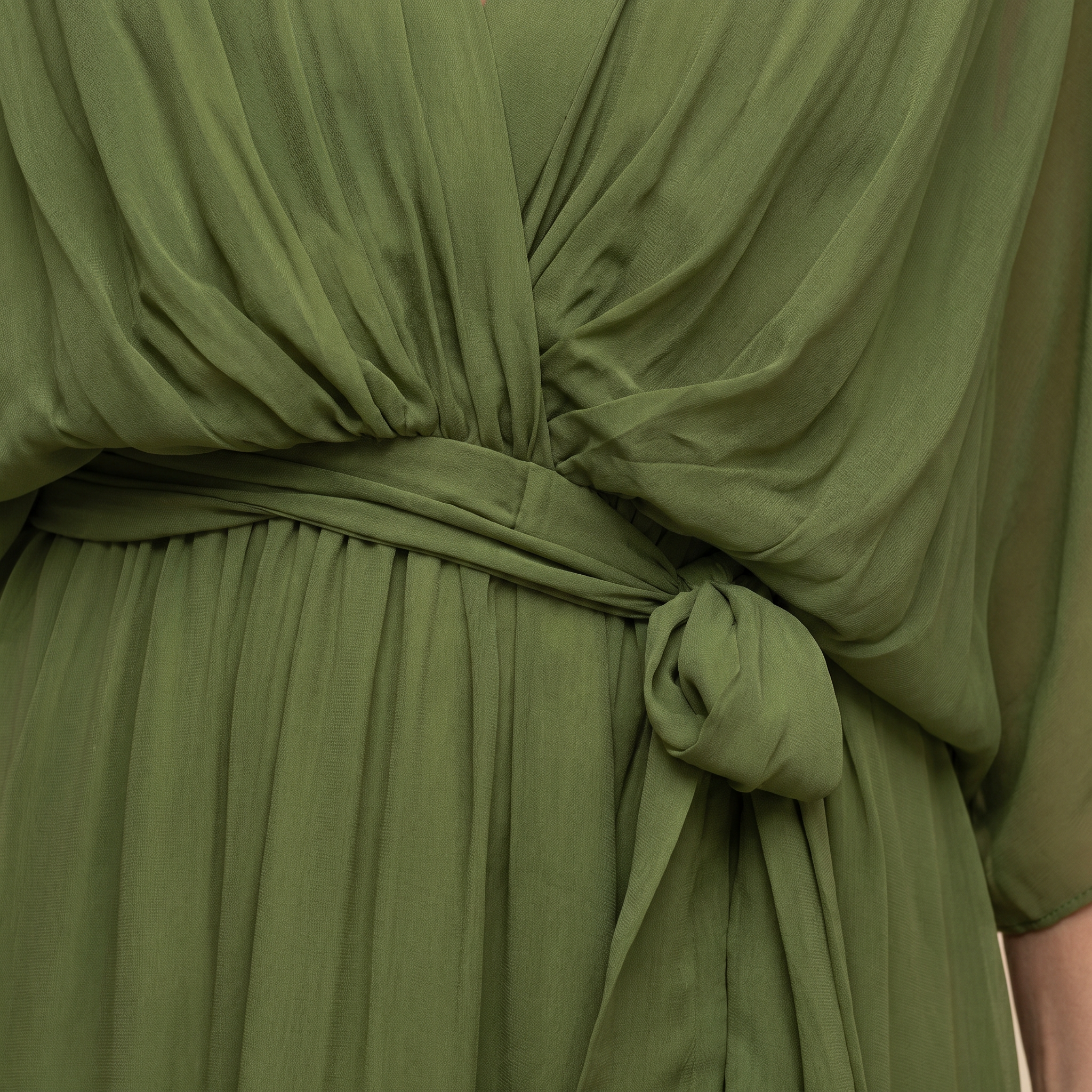 Donna - Abito midi da cerimonia in chiffon da donna con cintura annodata