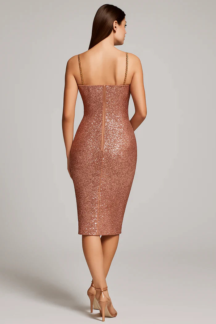 Cecily - Women's Sleeveless Sparkly Party Midi Dress - photo 2
