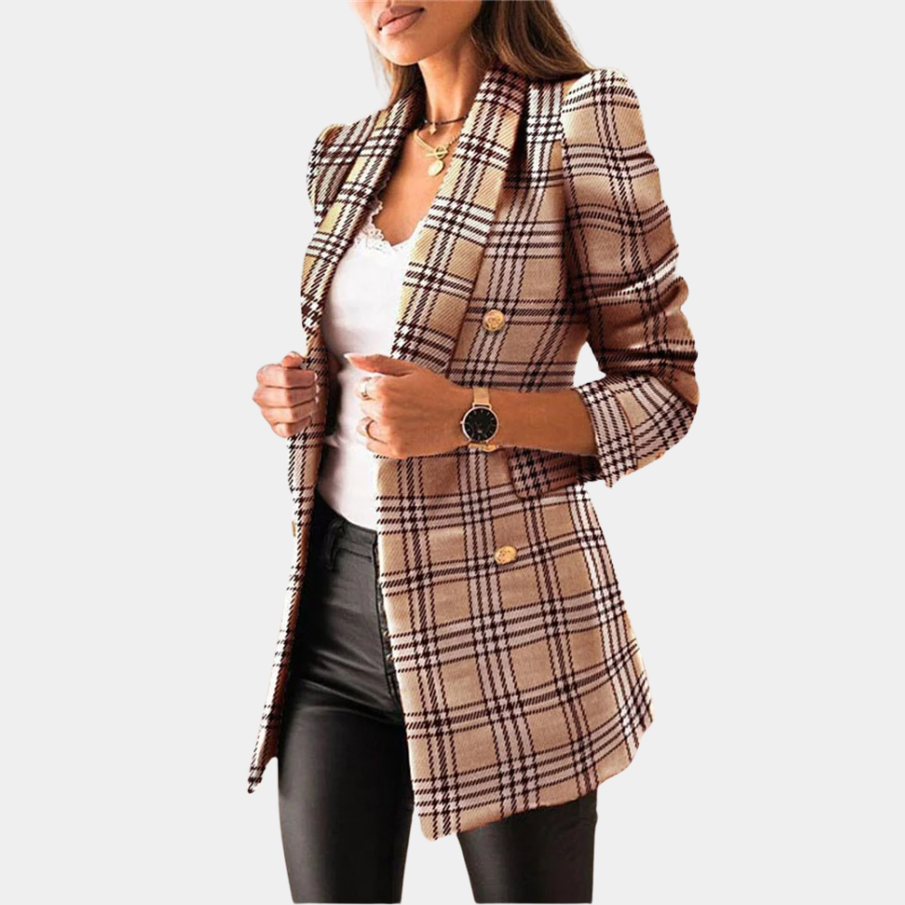 Corabel - Women's Tweed Blazer Coat with Button Front