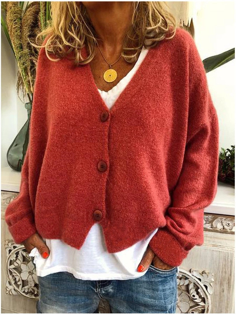 Women's Relaxed Button-Up V-Neck Cardigan - photo 3