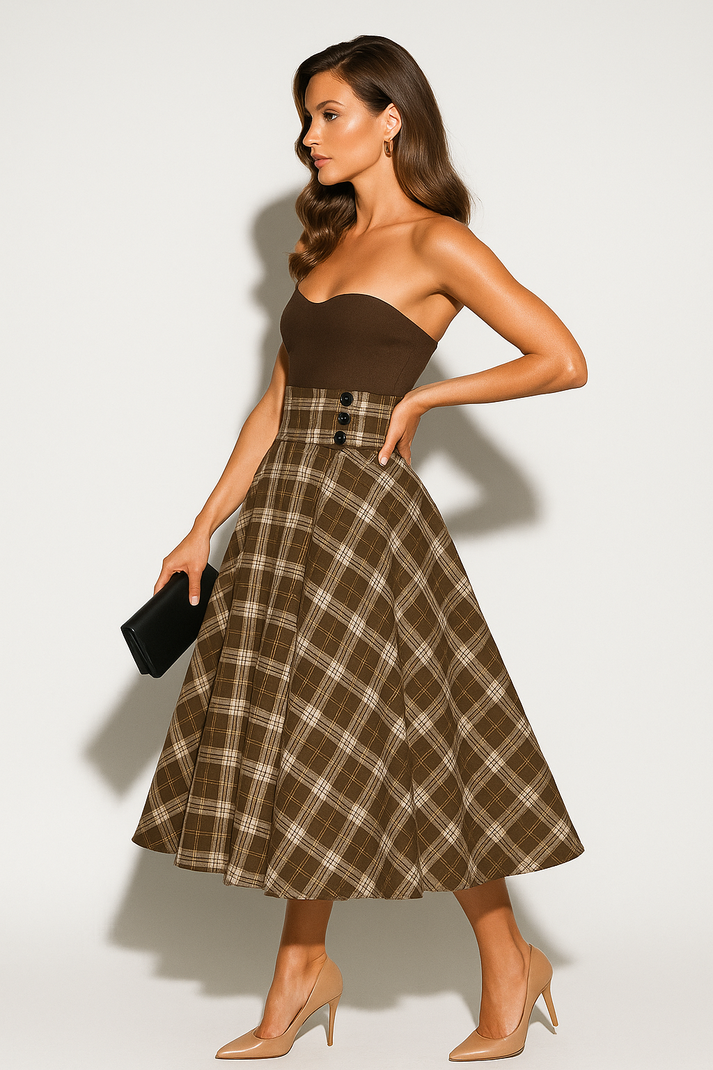 Women’s Plaid A-Line Midi Skirt - photo 5