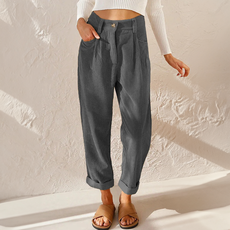 Heidi - High Waist Corduroy Pants - photo 3