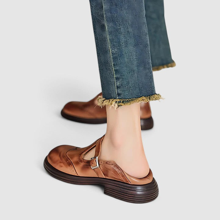 Emily - Scarpe da donna con cinturino a T in pelle