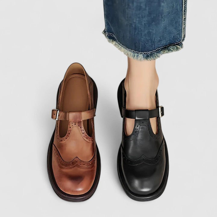 Emily - Scarpe da donna con cinturino a T in pelle