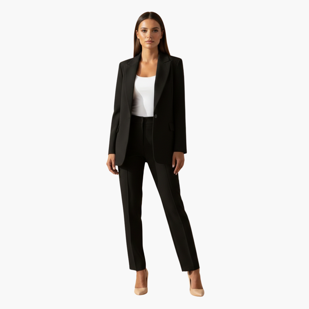 Women's Tailored Blazer and Trouser Suit Two Piece Set