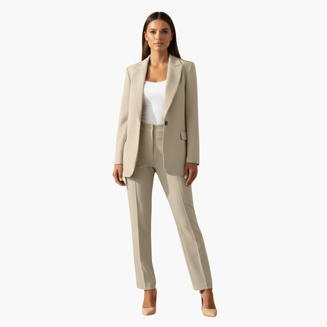 Women's Tailored Blazer and Trouser Suit Two Piece Set