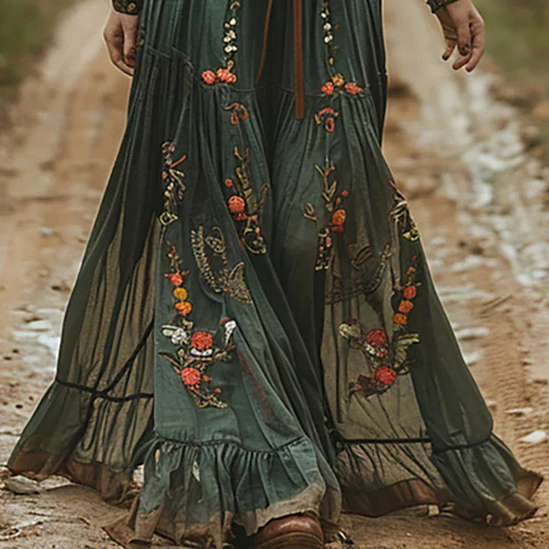 Willow | Cottagecore Embroidered Floral Boho Maxi Dress - photo 2