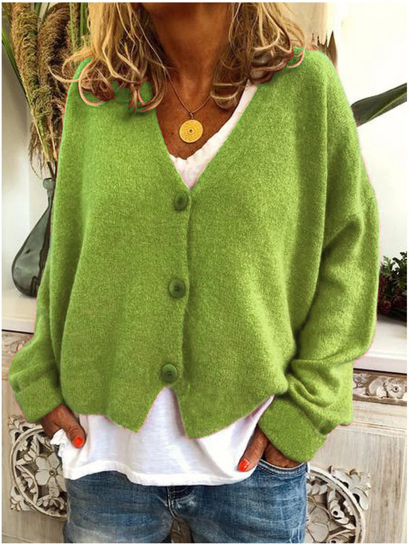Women's Relaxed Button-Up V-Neck Cardigan - photo 5