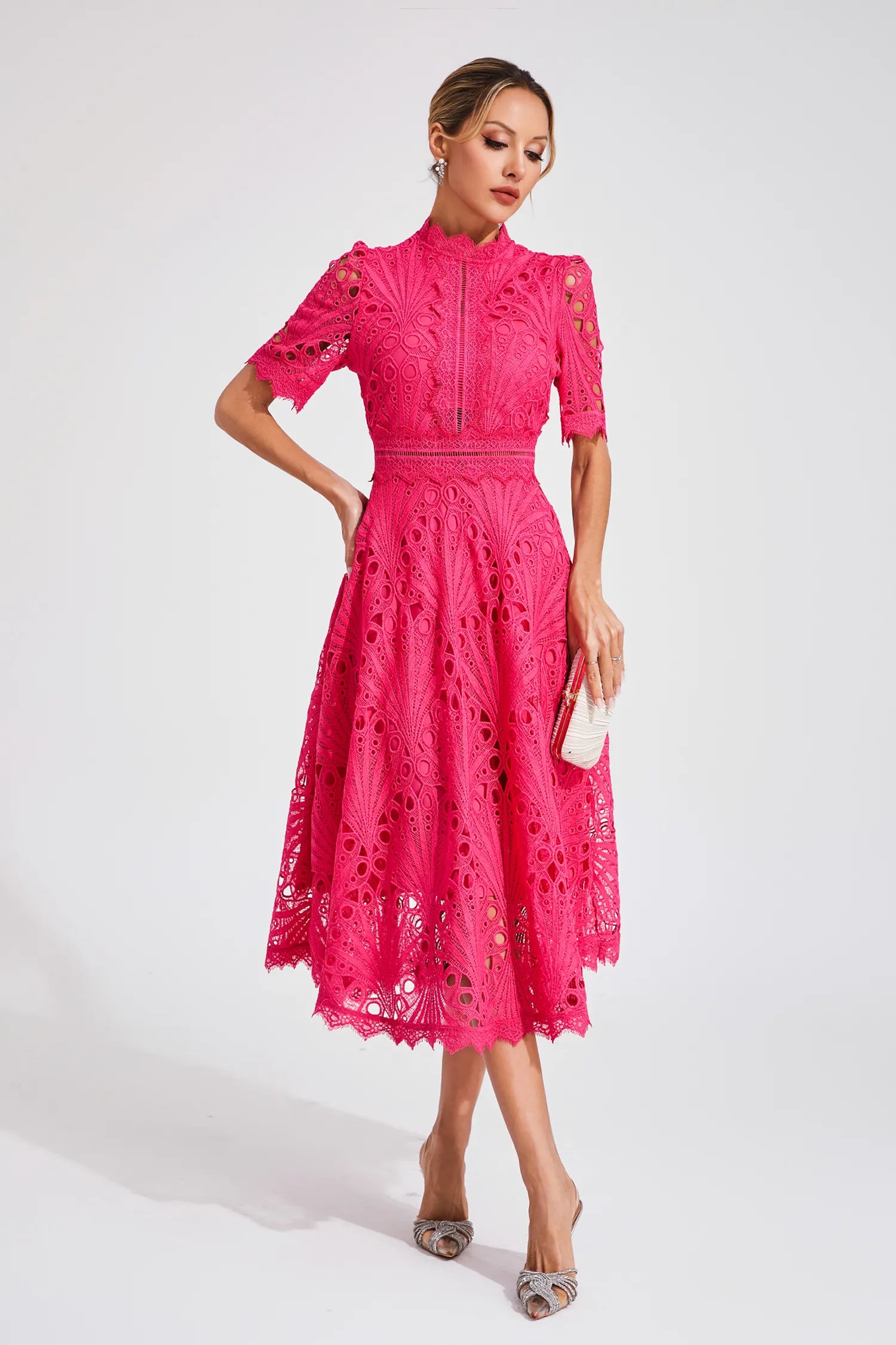 Aviana - Rochie Midi din Dantela Eleganta pentru Dama