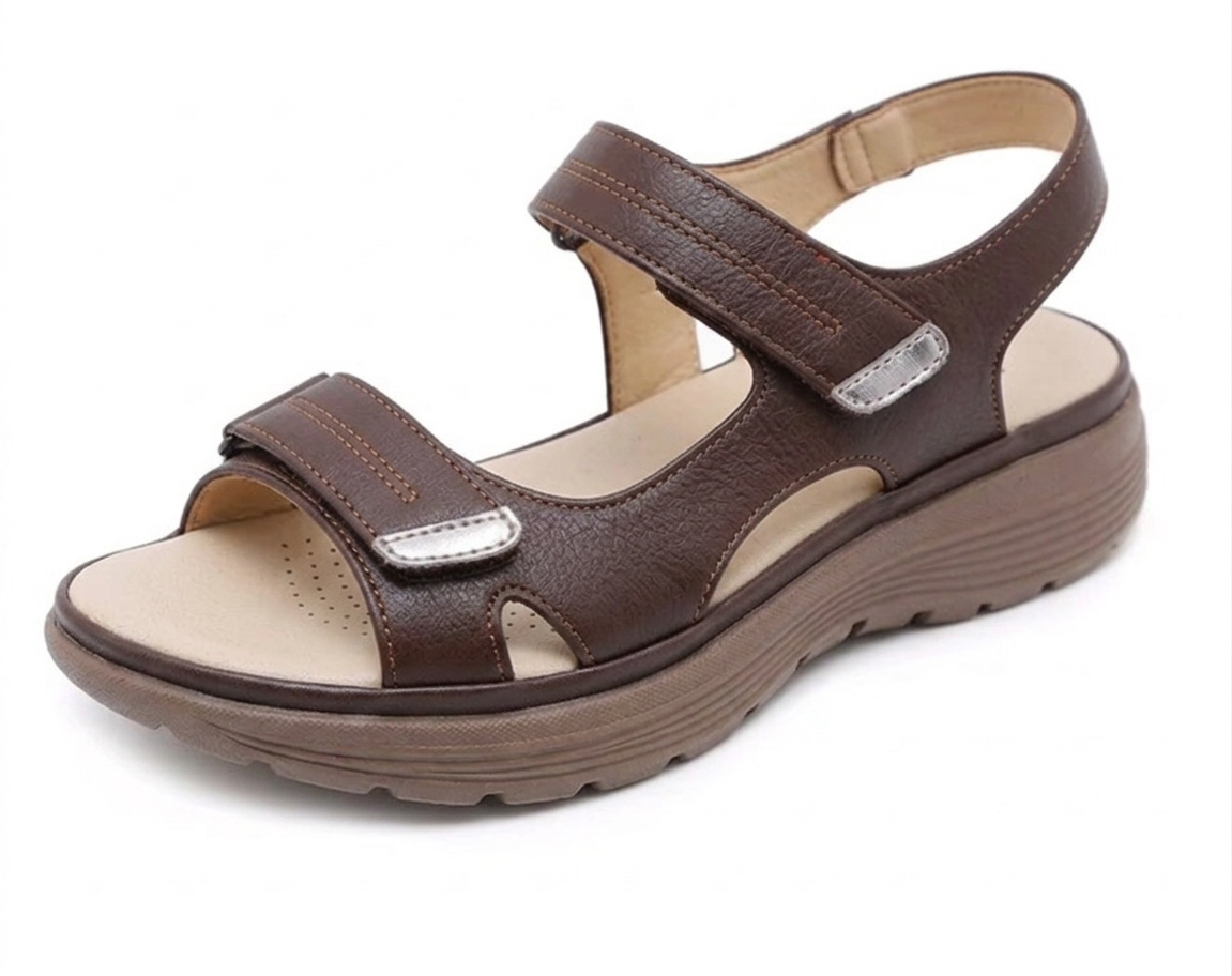 Women's Orthopedic Leather Sandals With Cushioned Arch Support — Wide Fit, All-Day Comfort