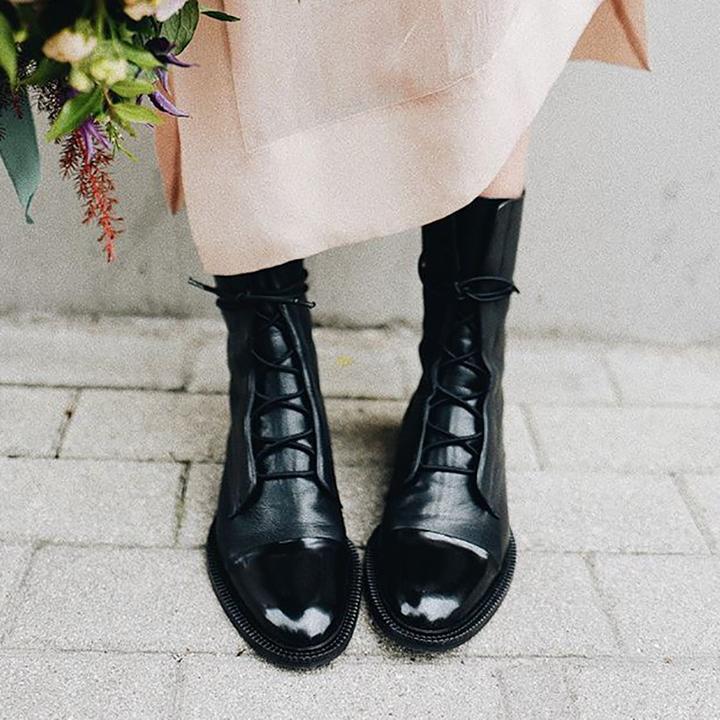 Sophia - Women's Lace-Up Leather Ankle Boots - photo 6