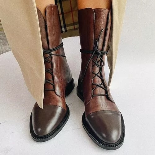 Sophia - Women's Lace-Up Leather Ankle Boots - photo 2