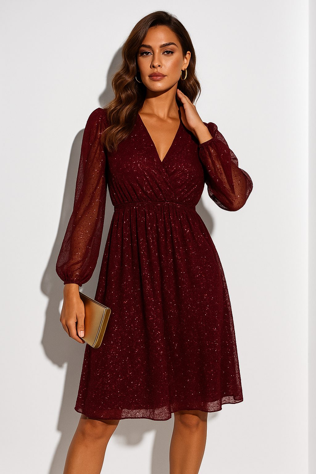 Mini abito da donna elegante con glitter