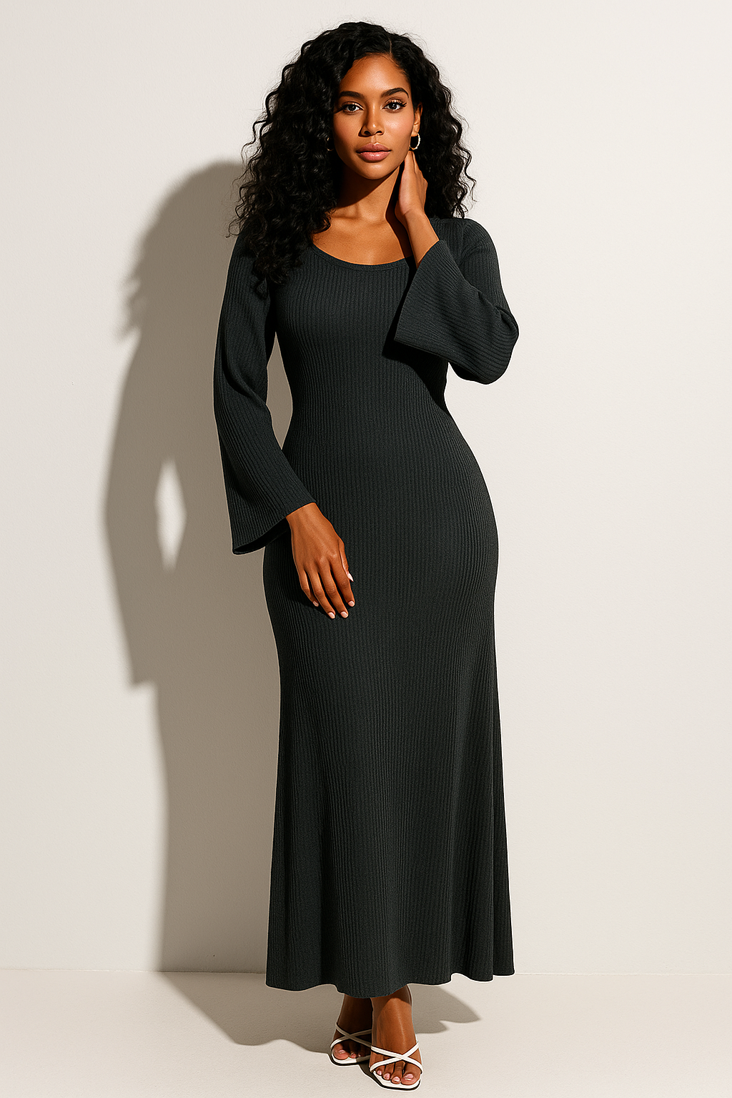 Women’s Ribbed Knit Maxi Dress - photo 3
