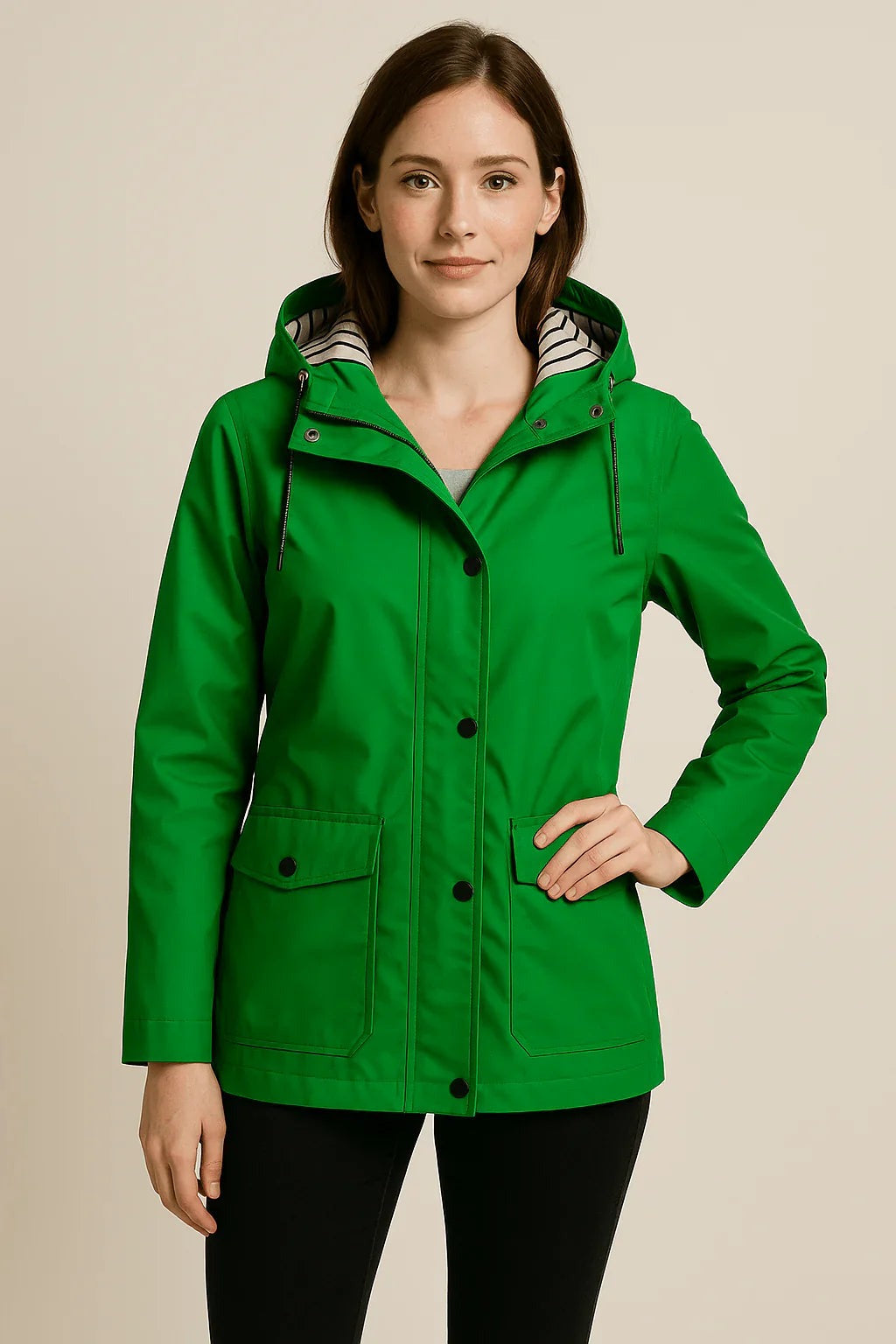 Kaia – Women’s Mid-Length Water-Resistant Raincoat – Adjustable Hood - photo 6
