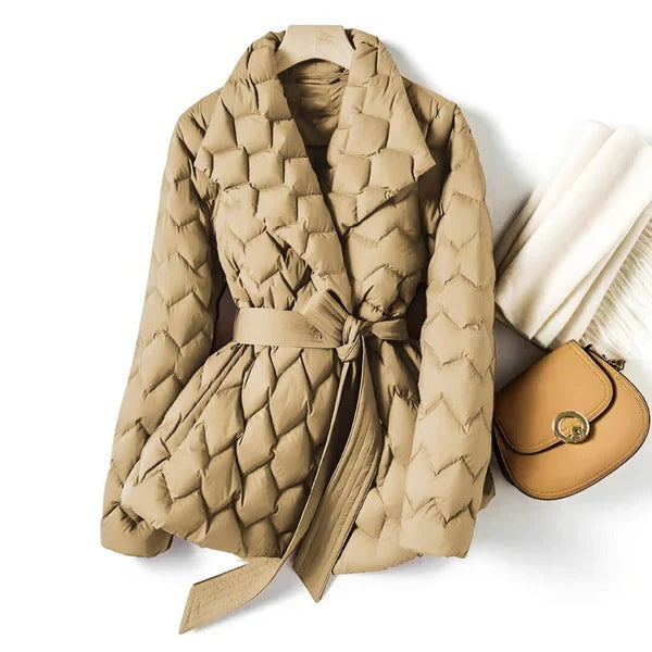 Amalia - Womens Quilted Puffer Coat with Belted Waist - photo 2