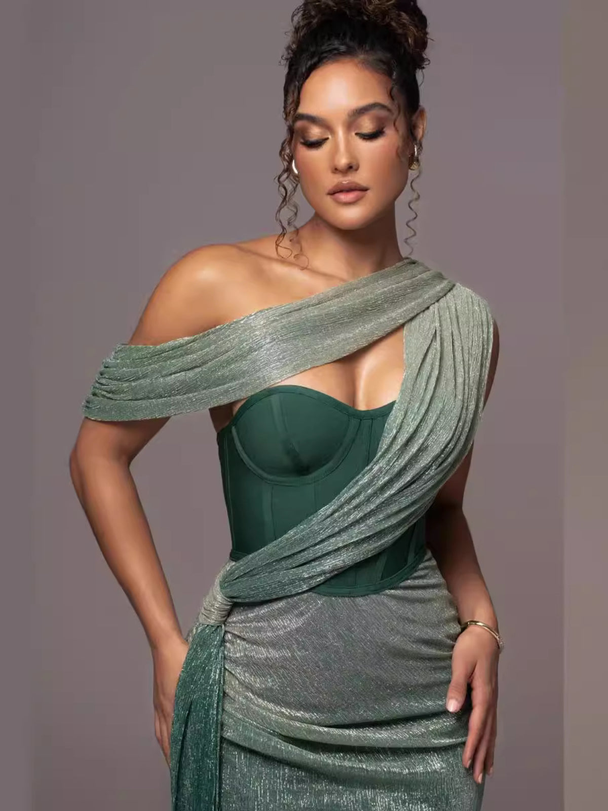Maxine - Women's Divine Allure Draped Maxi Dress - photo 3