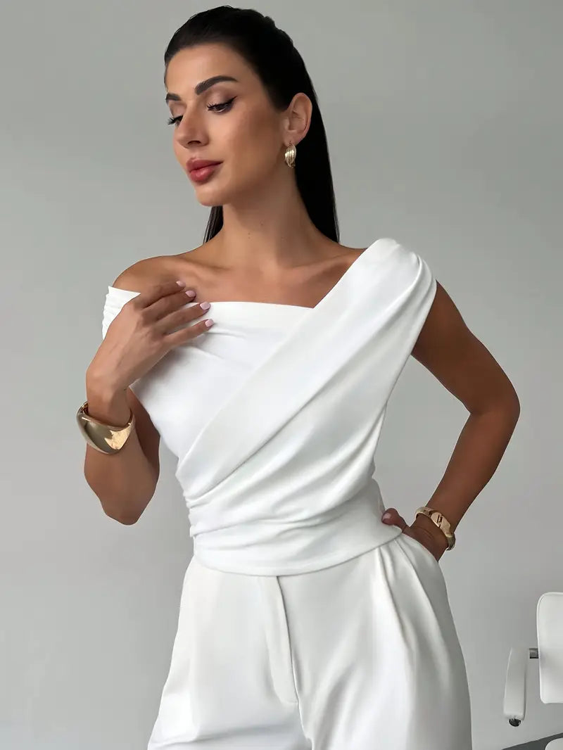 Women's Draped Shoulder Top for Evening Occasions - photo 5