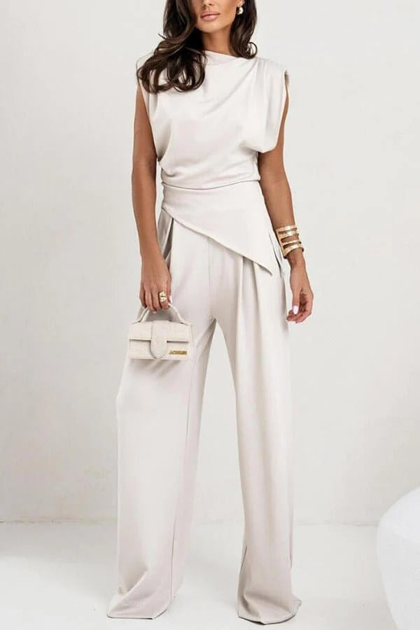 Women's Light Grey Two Piece Trouser Suit for Weddings and Work - photo 3
