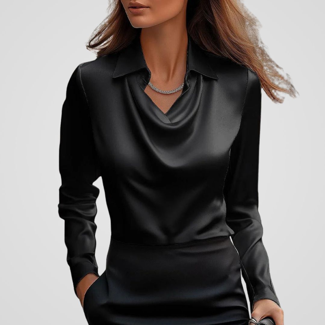Isabella | Blusa in raso da donna elegante con scollo morbido