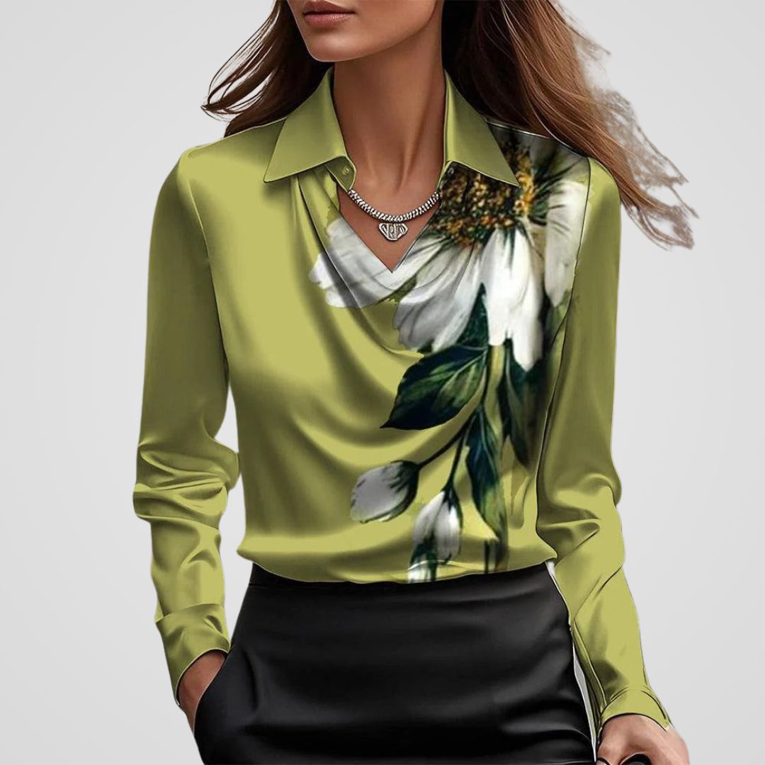 Isabella | Blusa in raso da donna elegante con scollo morbido