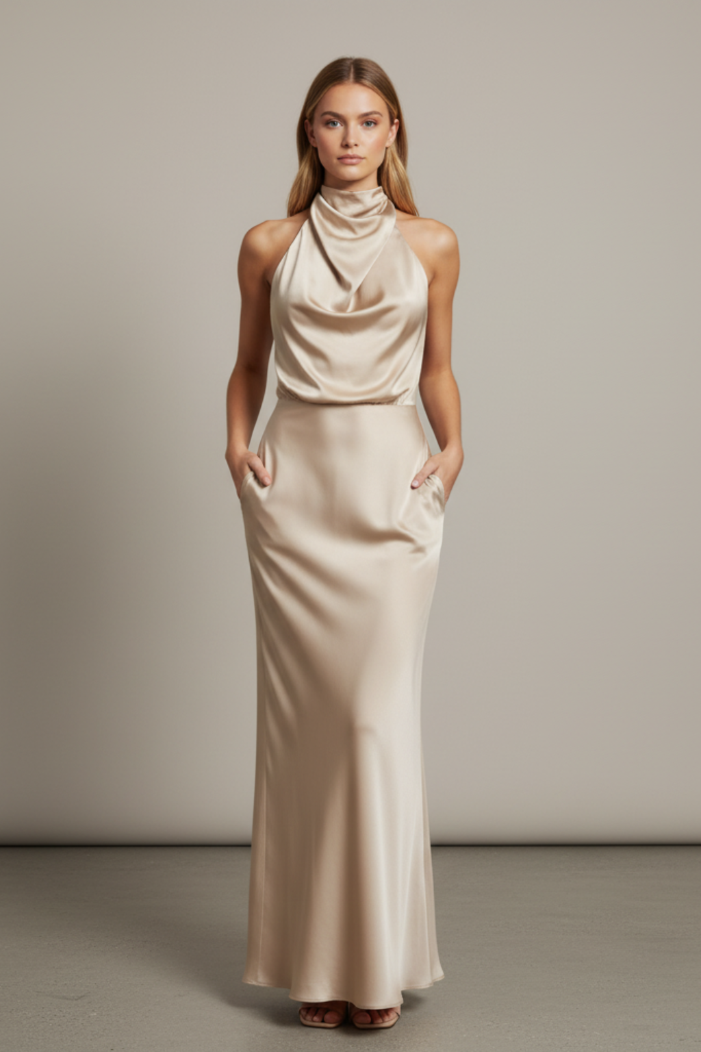 Marla - Rochie maxi, elegantă, fără mâneci