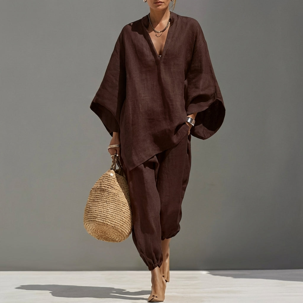 Women’s Relaxed Two-Piece Set with Oversized Tunic Top and Tapered Pants - photo 6