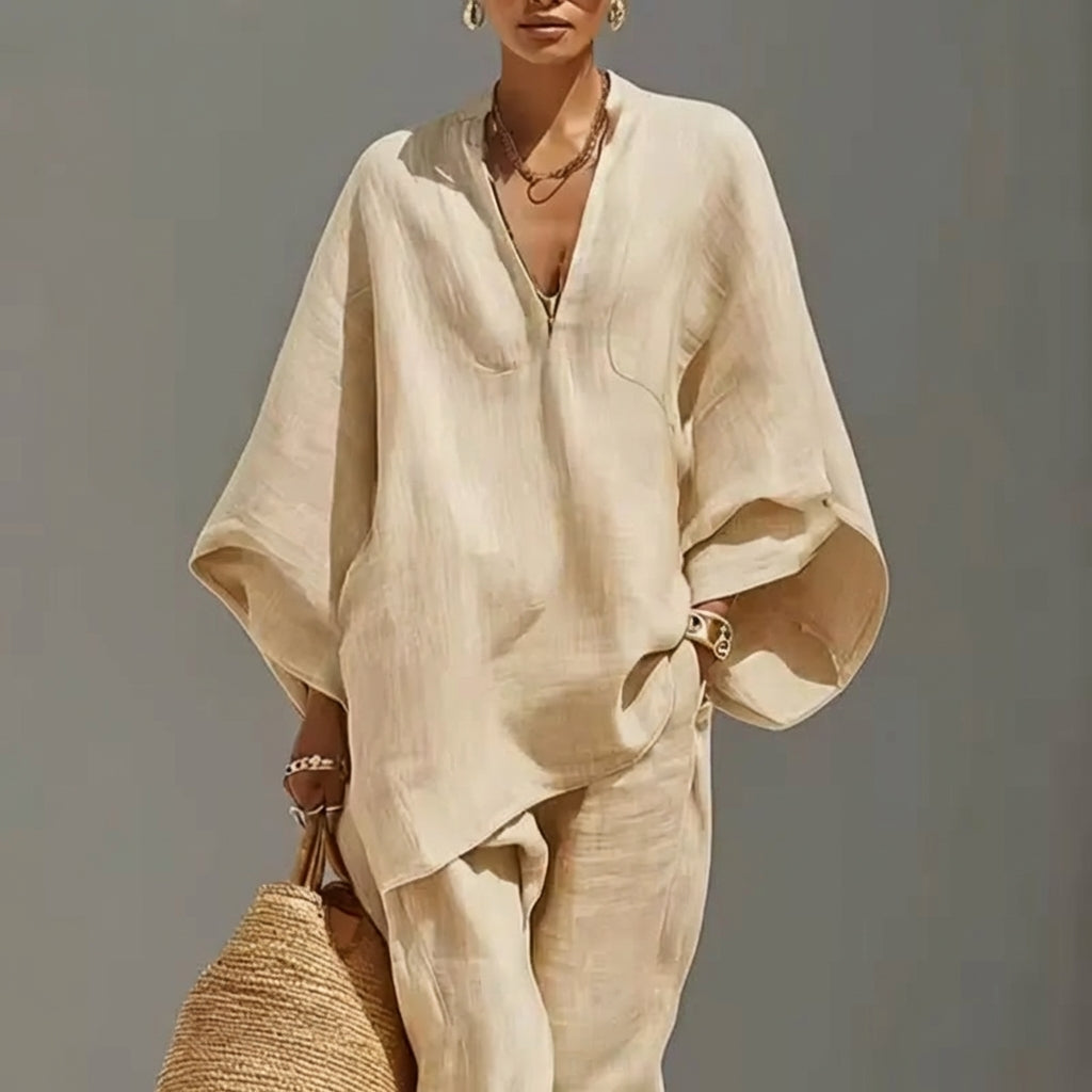 Women’s Relaxed Two-Piece Set with Oversized Tunic Top and Tapered Pants - photo 8