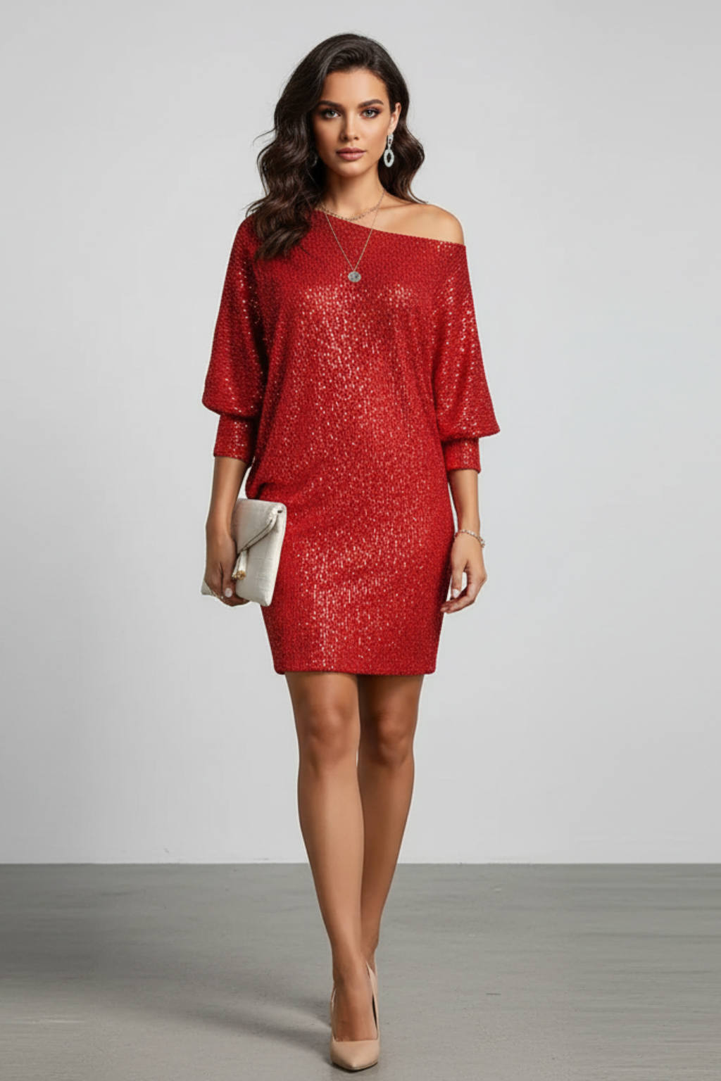 Mireille - Miniabito da festa con glitter scintillanti da donna