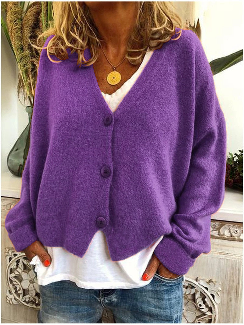 Women's Relaxed Button-Up V-Neck Cardigan - photo 12