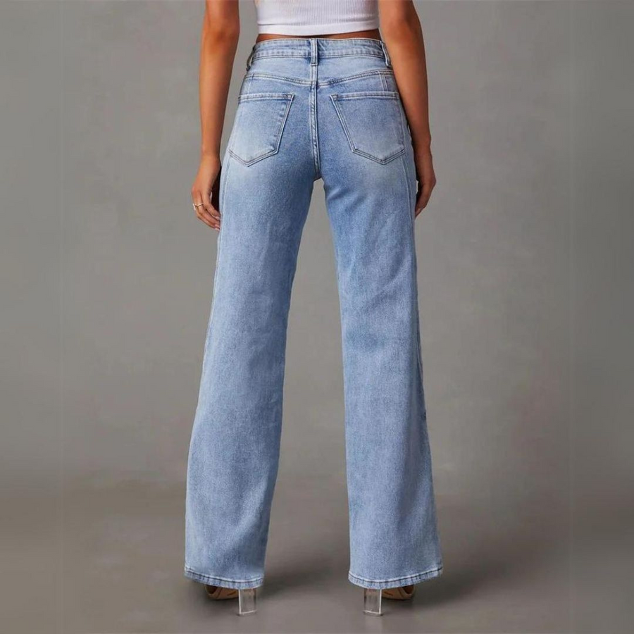 Women's Wide-Leg High-Waisted Denim Jeans - photo 4