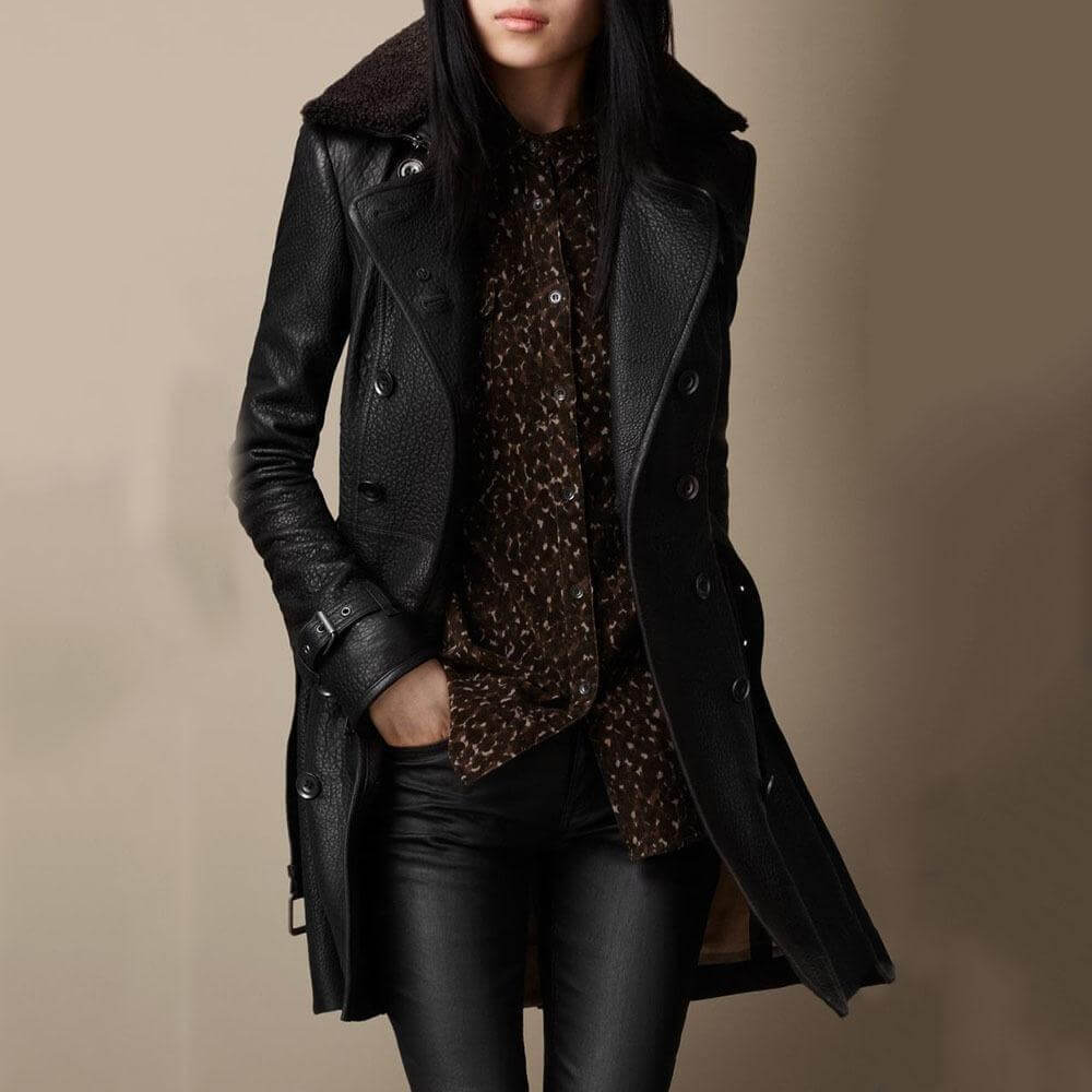 Women's Florence-Style Leather Trench Coat - photo 1