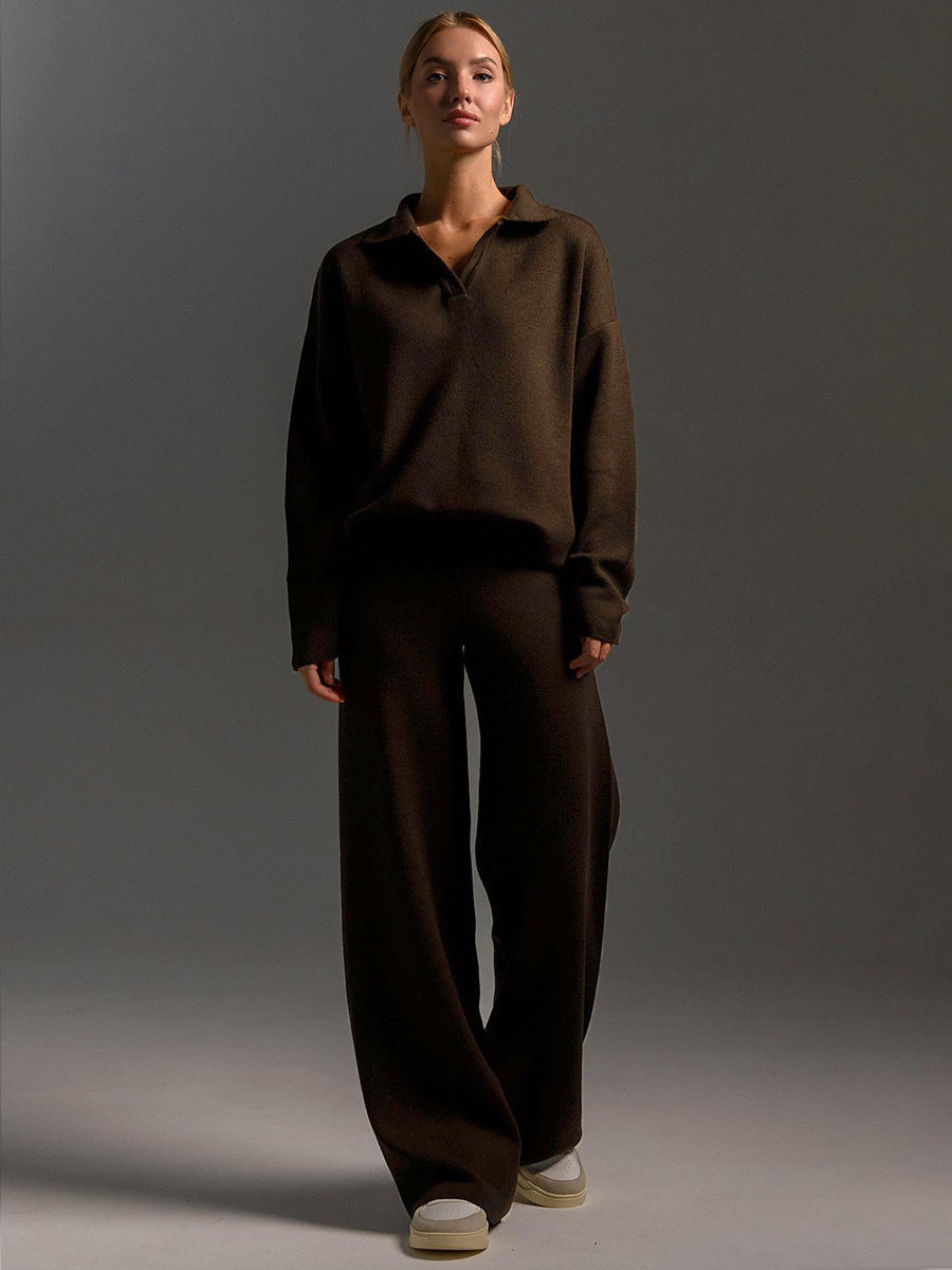 Women's Wide-Leg Polo Loungewear Set - photo 3